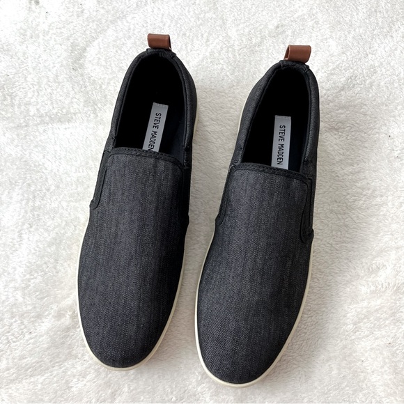 NIB Steve Madden Men’s Denim Slipper-on Sneakers Denim 11 - Picture 1 of 14